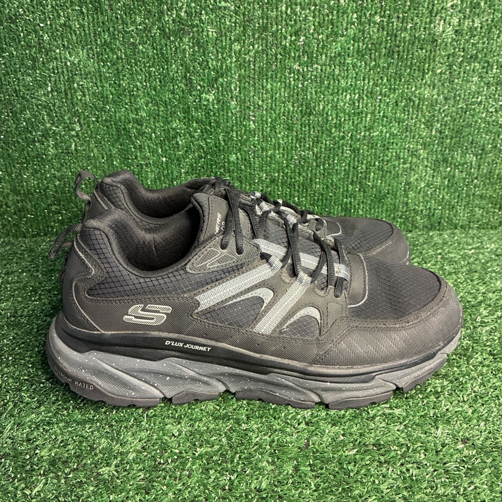 Skechers D'Lux Journey Outdoor Memory Foam Trail Walking Shoes Black Mens Sz 11